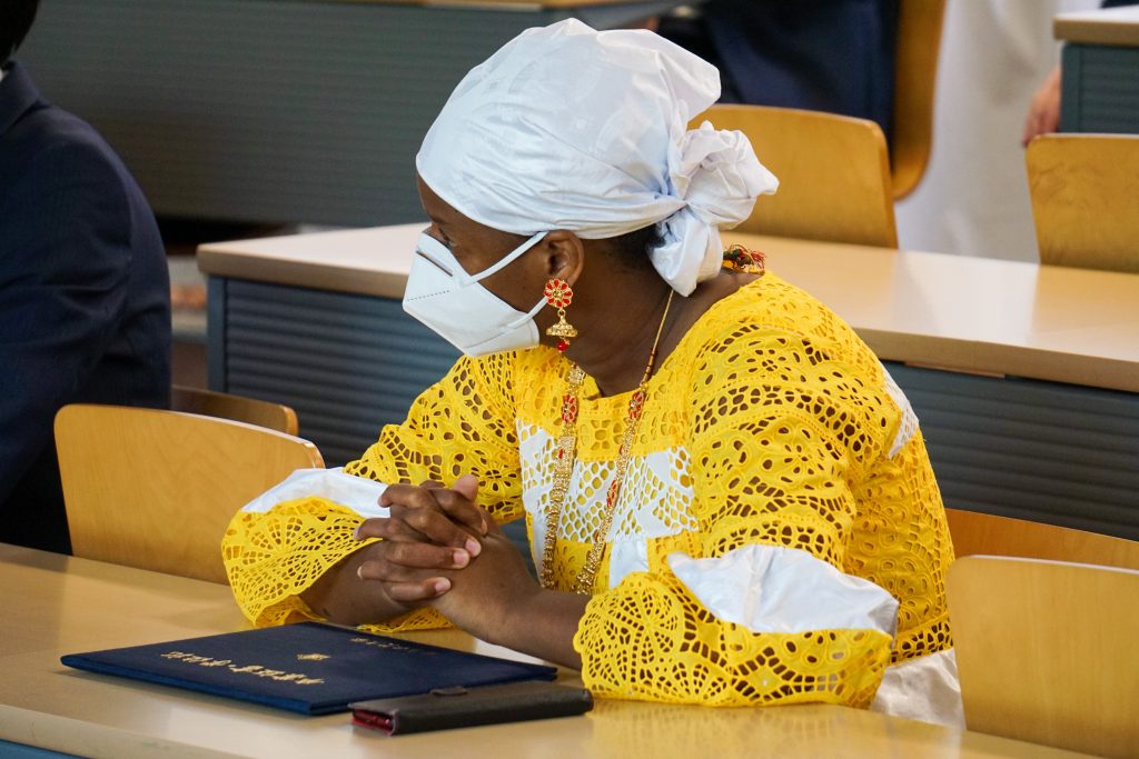 Graduate from Burkina Faso at iCLA Graduation Ceremony