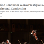 A headline from Esquire on former iCLA exchange student Jose Reyna's award in orchestral conducting.